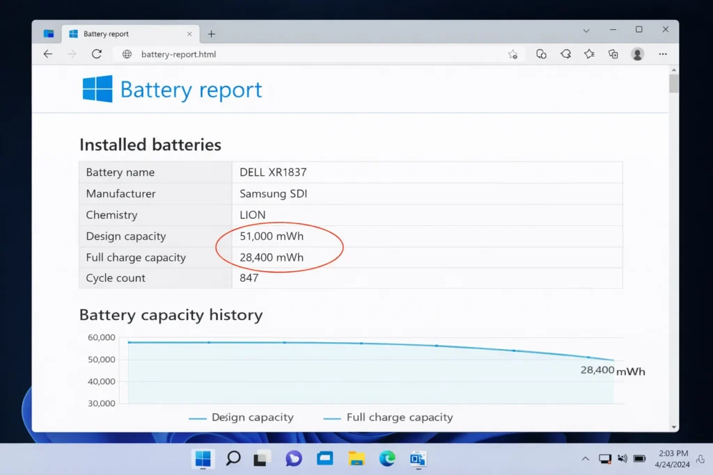 laptop battery not charging