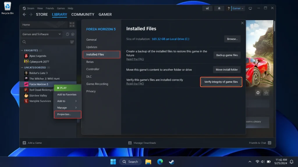 Steam games not launching on Windows 11